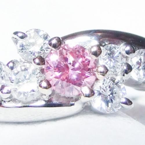 ピンクダイヤモンドリング PD 0.11ct D 0.25ct Fancy Intense ピンクダイヤモンドリング PD 0.11ct D 0.25ct Fancy Intense