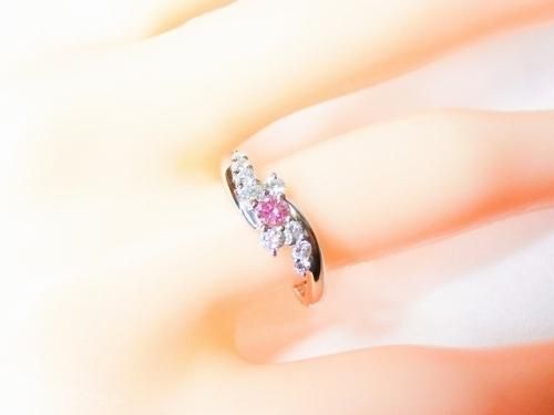 ピンクダイヤモンドリング PD 0.11ct D 0.25ct Fancy Intense ピンクダイヤモンドリング PD 0.11ct D 0.25ct Fancy Intense