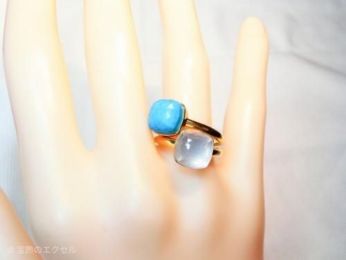 ローズクォーツリング QU 4.64ct K18YG C-LINE ローズクォーツリング QU 4.64ct K18YG C-LINE