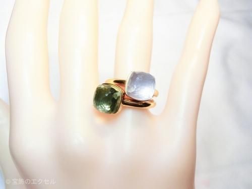 ローズクォーツリング QU 4.64ct K18YG C-LINE ローズクォーツリング QU 4.64ct K18YG C-LINE