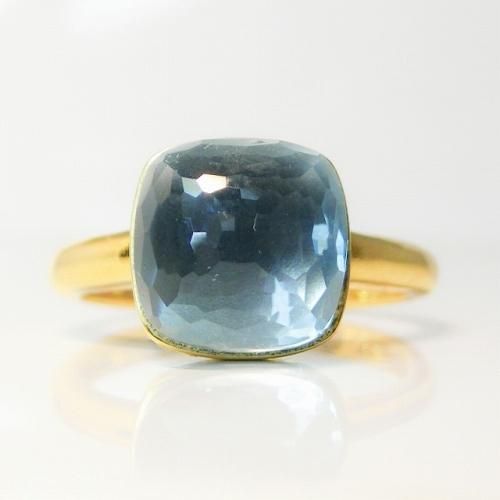 ブルートパーズリング BT 5.86ct K18YG C-LINE