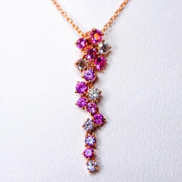 ピンクサファイア ダイヤモンドネックレス PSA 0.55ct D 0.25ct ピンクサファイア ダイヤモンドネックレス PSA 0.55ct D 0.25ct