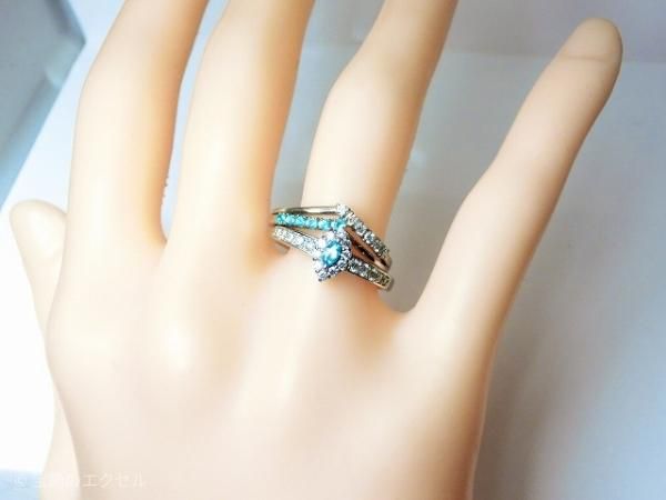 銅2.49%パライバトルマリン0.116ctリング 銅4.09%パライバトルマリンダイヤモンドリング 【公式通販】