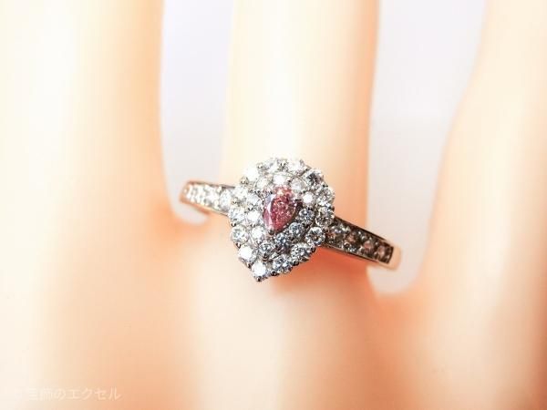 ピンクダイヤモンドリング PD 0.062ct D 0.37ct Fancy-Pink-SI1 ピンクダイヤモンドリング PD 0.062ct D 0.37ct Fancy-Pink-SI1