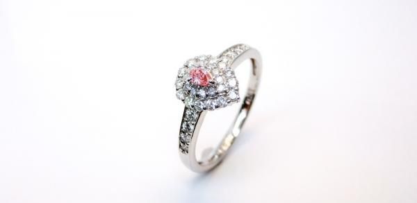 ピンクダイヤモンドリング PD 0.062ct D 0.37ct Fancy-Pink-SI1 ピンクダイヤモンドリング PD 0.062ct D 0.37ct Fancy-Pink-SI1