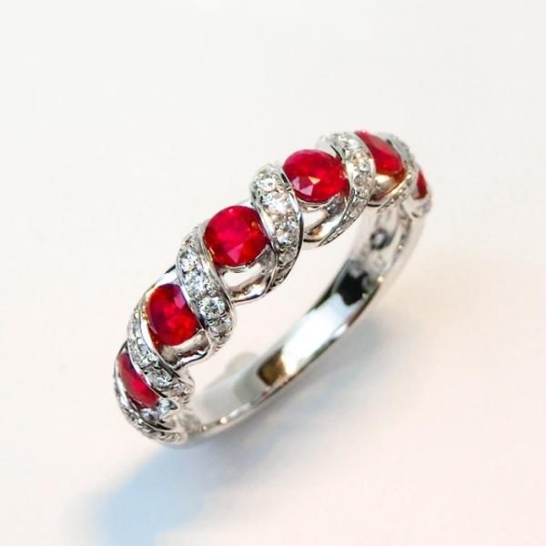 ルビー ダイヤモンドリング R 0.92ct D 0.32ct K18WG