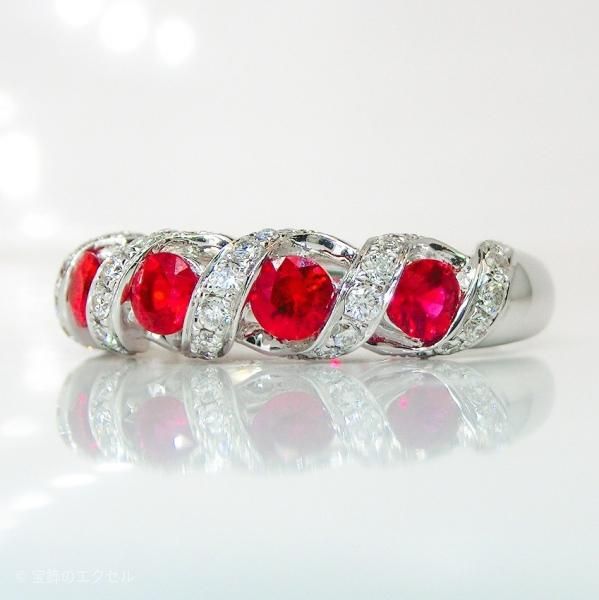 ルビー ダイヤモンド装飾 リング ルビー ダイヤモンドリング R 0.92ct D 0.32ct K18WG
