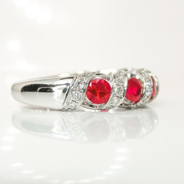 ルビー ダイヤモンドリング R 0.92ct D 0.32ct K18WG