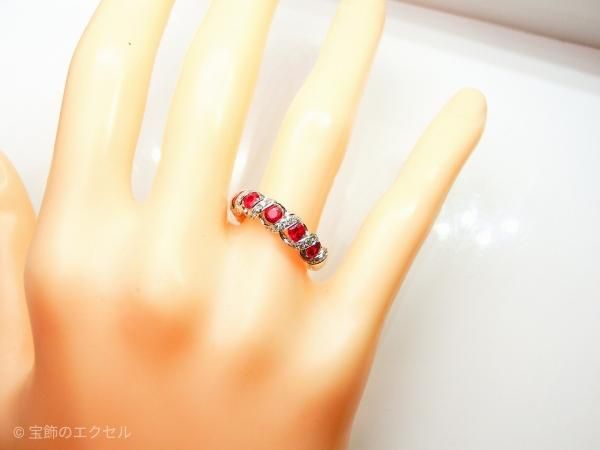 ルビー ダイヤモンド リング ルビー&ピンクサファイア ダイヤモンド ミステリーセッティング