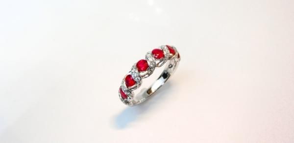 ルビー ダイヤモンドリング R 0.92ct D 0.32ct K18WG