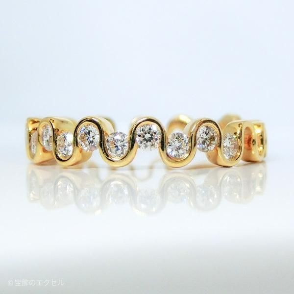 高評価レビュー ダイヤモンドリング D C-LINE K18 0.43ct ホワイトゴールド