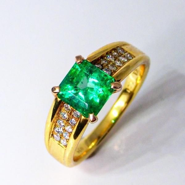 エメラルド ダイヤモンドリング EM 1.04ct D 0.14ct K18YG C-LINE エメラルド ダイヤモンドリング EM 1.04ct D 0.14ct K18YG C-LINE