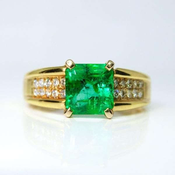 エメラルド ダイヤモンドリング EM 1.04ct D 0.14ct K18YG C-LINE エメラルド ダイヤモンドリング EM 1.04ct D 0.14ct K18YG C-LINE
