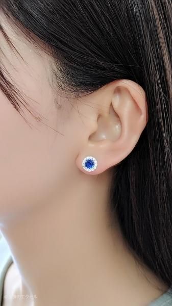 サファイア　ダイヤモンド　ピアス