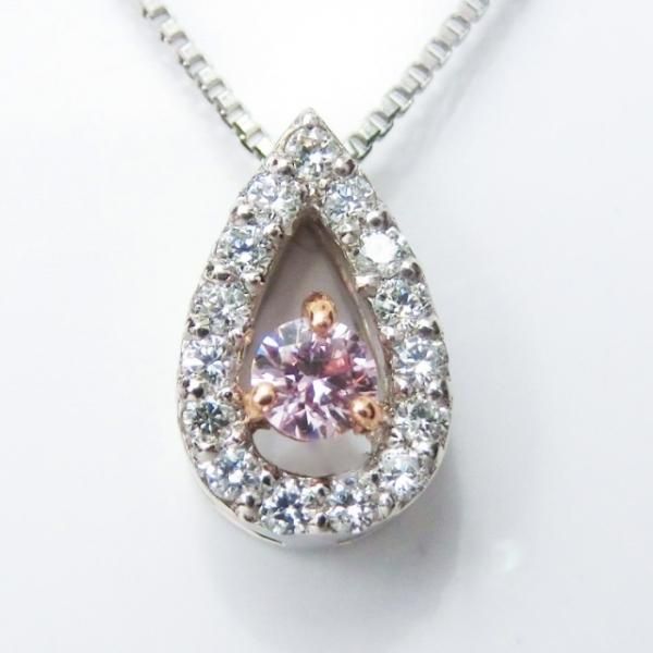 ピンクダイヤモンドネックレス D 0.051ct D 0.06ct FLPP-I1 AGT鑑定