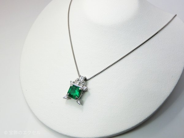 エメラルド ダイヤモンドネックレス EM 1.14ct D 0.39ct 45cm Pt900