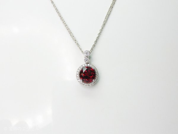 アルマンディンガーネット ダイヤモンドネックレス GA 2.78ct D 0.29ct