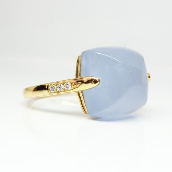 ブルーカルセドニー ダイヤモンドリング CHA 7.59ct D 0.06ct ブルーカルセドニー ダイヤモンドリング CHA 7.59ct D 0.06ct