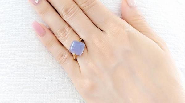 ブルーカルセドニー ダイヤモンドリング CHA 7.59ct D 0.06ct ブルーカルセドニー ダイヤモンドリング CHA 7.59ct D 0.06ct