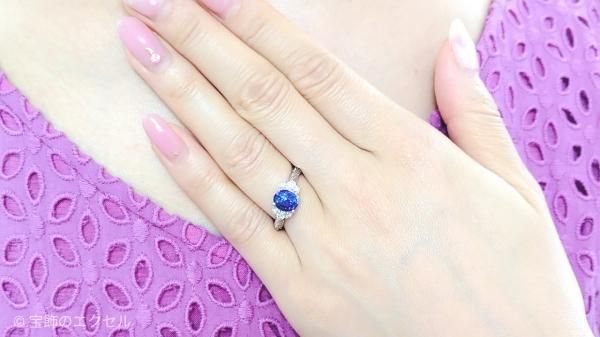 サファイア ダイヤモンドリング SA 2.10ct D 0.23ct Pt900 サファイア ダイヤモンドリング SA 2.10ct D 0.23ct Pt900