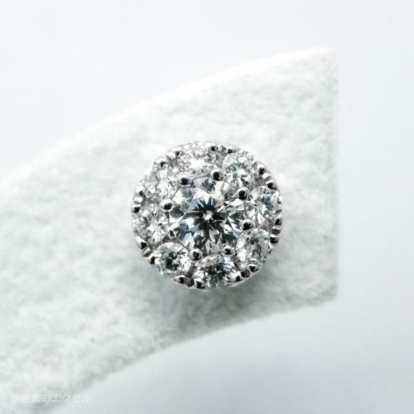 フラワーモチーフダイヤモンドピアス D 1.38ct K18WG フラワーモチーフダイヤモンドピアス D 1.38ct K18WG