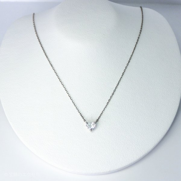 ハートシェイプダイヤモンドネックレス G-VS1 D 0.283ct 40cm Pt900 DGLソーティング付