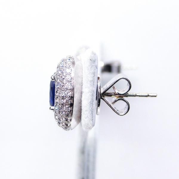 サファイア ダイヤモンドピアス SA 1.05ct D 0.80ct K18WG サファイア ダイヤモンドピアス SA 1.05ct D 0.80ct K18WG