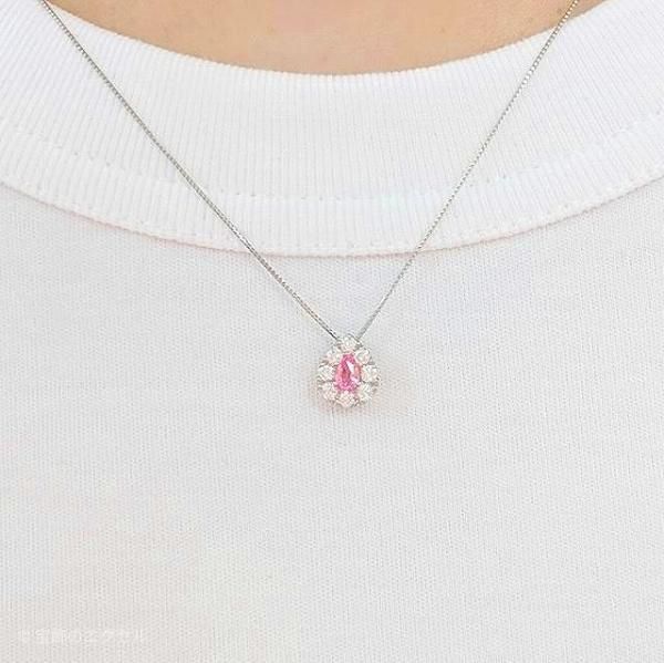 パパラチアサファイア ダイヤモンドネックレス PDS 0.247ct D パパラチアサファイア ダイヤモンドネックレス PDS 0.247ct D