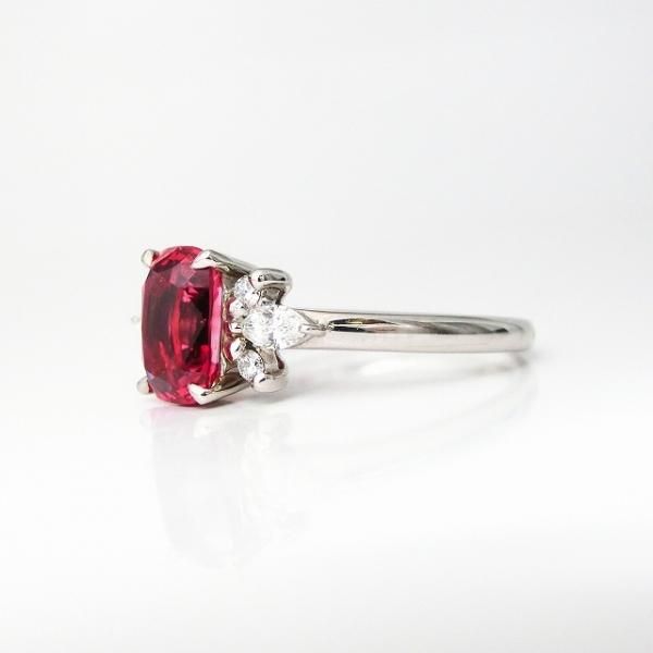 レッドスピネル ダイヤモンドリング SP 1.57ct D 0.236ct Pt900 レッドスピネル ダイヤモンドリング SP 1.57ct D 0.236ct Pt900