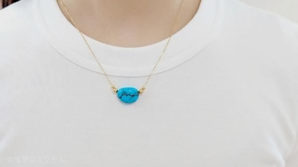ターコイズネックレス TQ 13.69ct 45cm K18YG 日本宝石科学協会 ターコイズネックレス TQ 13.69ct 45cm K18YG 日本宝石科学協会