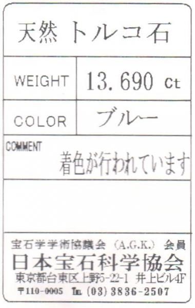 ターコイズネックレス TQ 13.69ct 45cm K18YG 日本宝石科学協会 ターコイズネックレス TQ 13.69ct 45cm K18YG 日本宝石科学協会