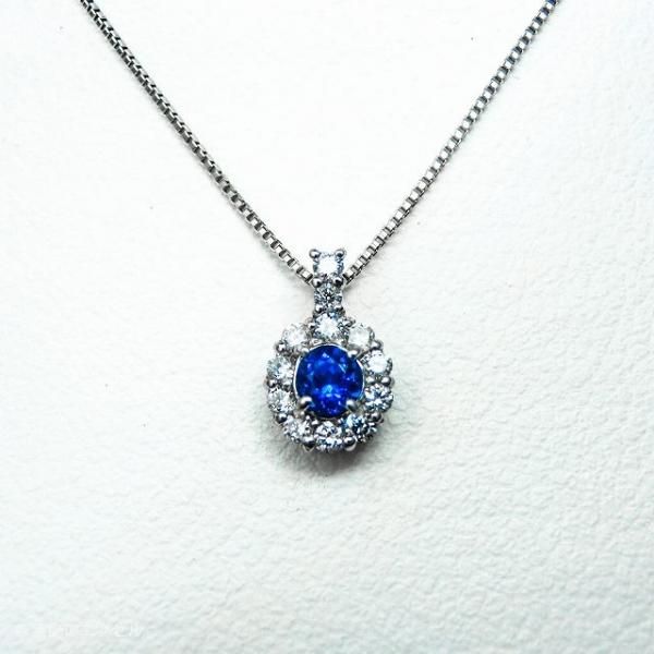 アウイナイト ダイヤモンドネックレス HA 0.08ct D 0.12ct 45cm Pt900