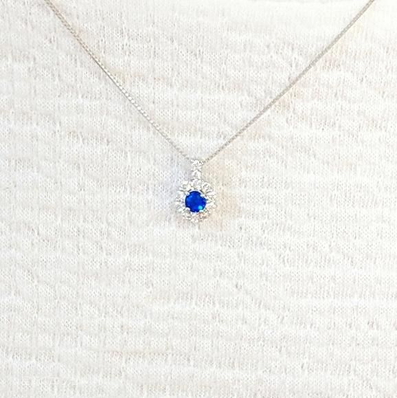 アウイナイト ダイヤモンドネックレス HA 0.08ct D 0.12ct 45cm Pt900 ...