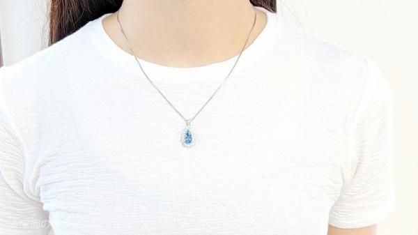 サンタマリアアクアマリン ダイヤモンドネックレス AQ 1.653ct D サンタマリアアクアマリン ダイヤモンドネックレス AQ 1.653ct D