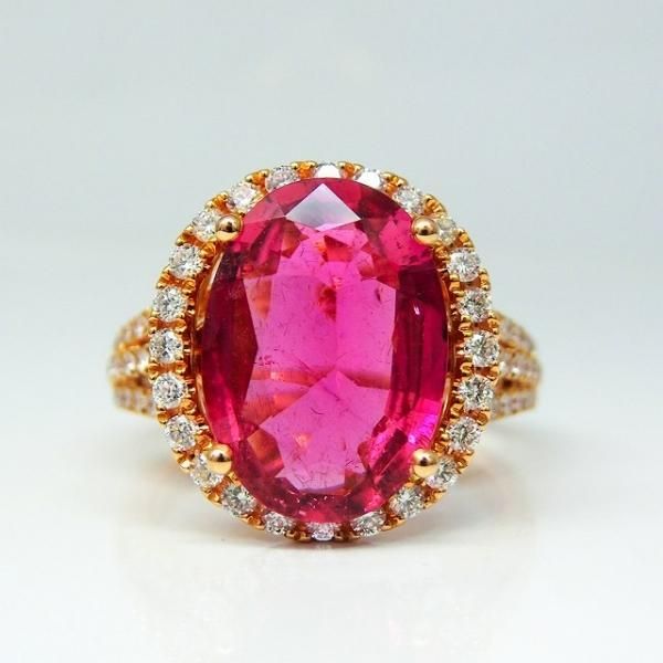 ピンクトルマリン ダイヤモンドリング TR 3.70ct D 0.54ct K18PG ピンクトルマリン ダイヤモンドリング TR 3.70ct D 0.54ct K18PG