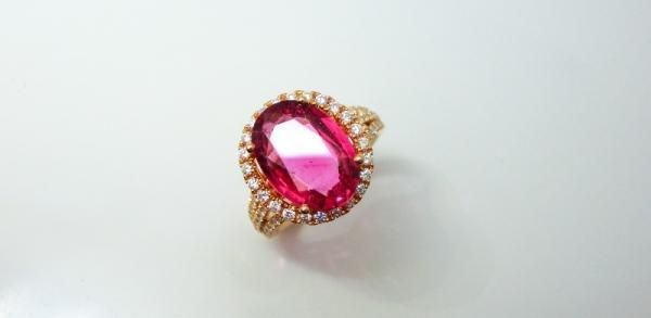 ピンクトルマリン ダイヤモンドリング TR 3.70ct D 0.54ct K18PG ピンクトルマリン ダイヤモンドリング TR 3.70ct D 0.54ct K18PG