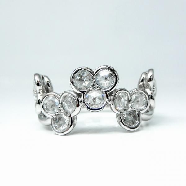 ローズカットダイヤモンドリング D 0.81ct D 0.03ct K18WG ローズカットダイヤモンドリング D 0.81ct D 0.03ct K18WG