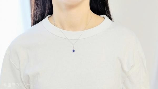 クッションカットサファイア ダイヤモンドネックレス SA0.86ct D クッションカットサファイア ダイヤモンドネックレス SA0.86ct D