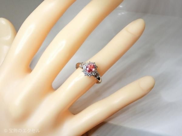 非加熱パパラチアサファイア ダイヤモンドリング SA 0.757ct D 非加熱パパラチアサファイア ダイヤモンドリング SA 0.757ct D