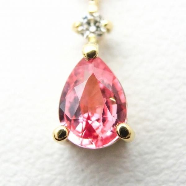 非加熱パパラチアサファイア ダイヤモンドネックレス PDS 0.55ct 非加熱パパラチアサファイア ダイヤモンドネックレス PDS 0.55ct