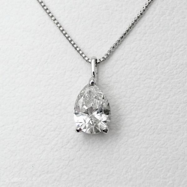 ペアシェイプダイヤモンドネックレス 0.531ct J-SI1 45cm Pt900