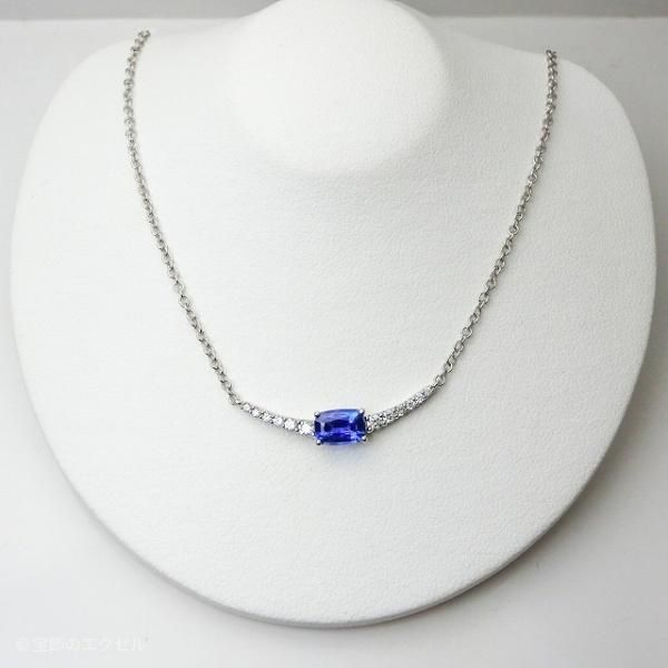ブルーサファイア ダイヤモンドラインネックレス SA 0.84ct D 0.21ct