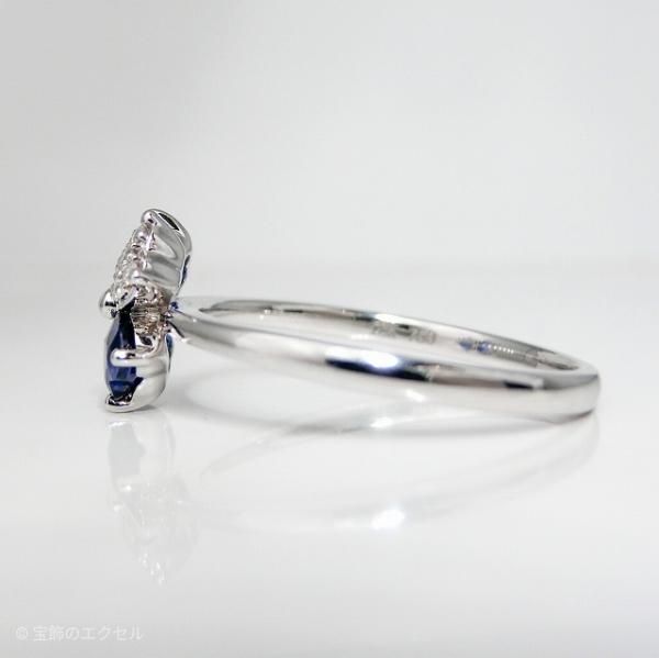 サファイア ダイヤモンドフラワーモチーフリング SA 0.89ct D