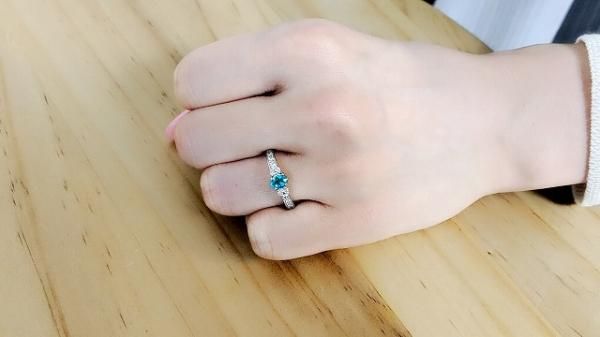 ブラジル産パライバトルマリン ダイヤモンドリング PA 0.302ct D 0.35