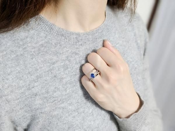 サファイア ダイヤモンドリング SA1.09ct D 0.09ct SA 0.04ct Pt900 サファイア ダイヤモンドリング SA1.09ct D 0.09ct SA 0.04ct Pt900