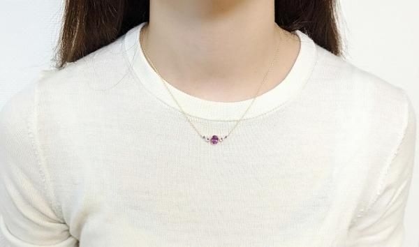 パープルサファイア ダイヤモンド ルビーネックレス SA 1.73ct SA 0.04