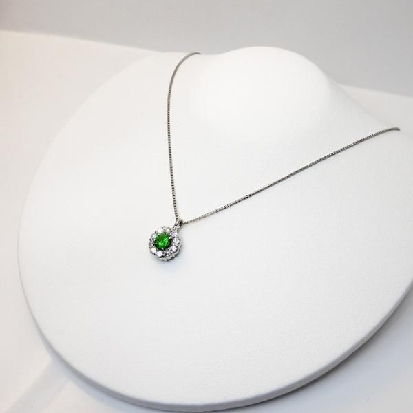 デマントイドガーネット1.09ct ダイヤモンド 計0.61ct プラチナ