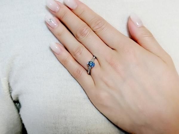 サンタマリアアクアマリン ダイヤモンドリング AQ 0.795ct D サンタマリアアクアマリン ダイヤモンドリング AQ 0.795ct D