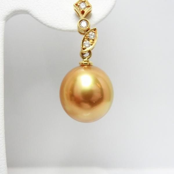 ゴールデンパール ダイヤモンドピアス P 10.8mm P 10.9mm D 0.14