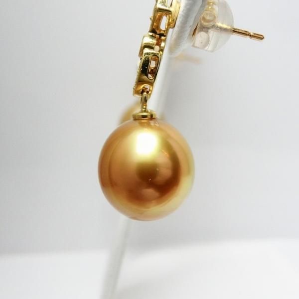 ゴールデンパール ダイヤモンドピアス P 10.8mm P 10.9mm D 0.14ct